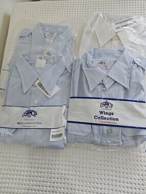 DSCP Garrison Collection Blue &White Long Short Sleeve Shirt Bundle 4 Men's 16